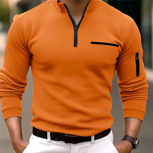 Jonas - Maglione da uomo con zip a un quarto