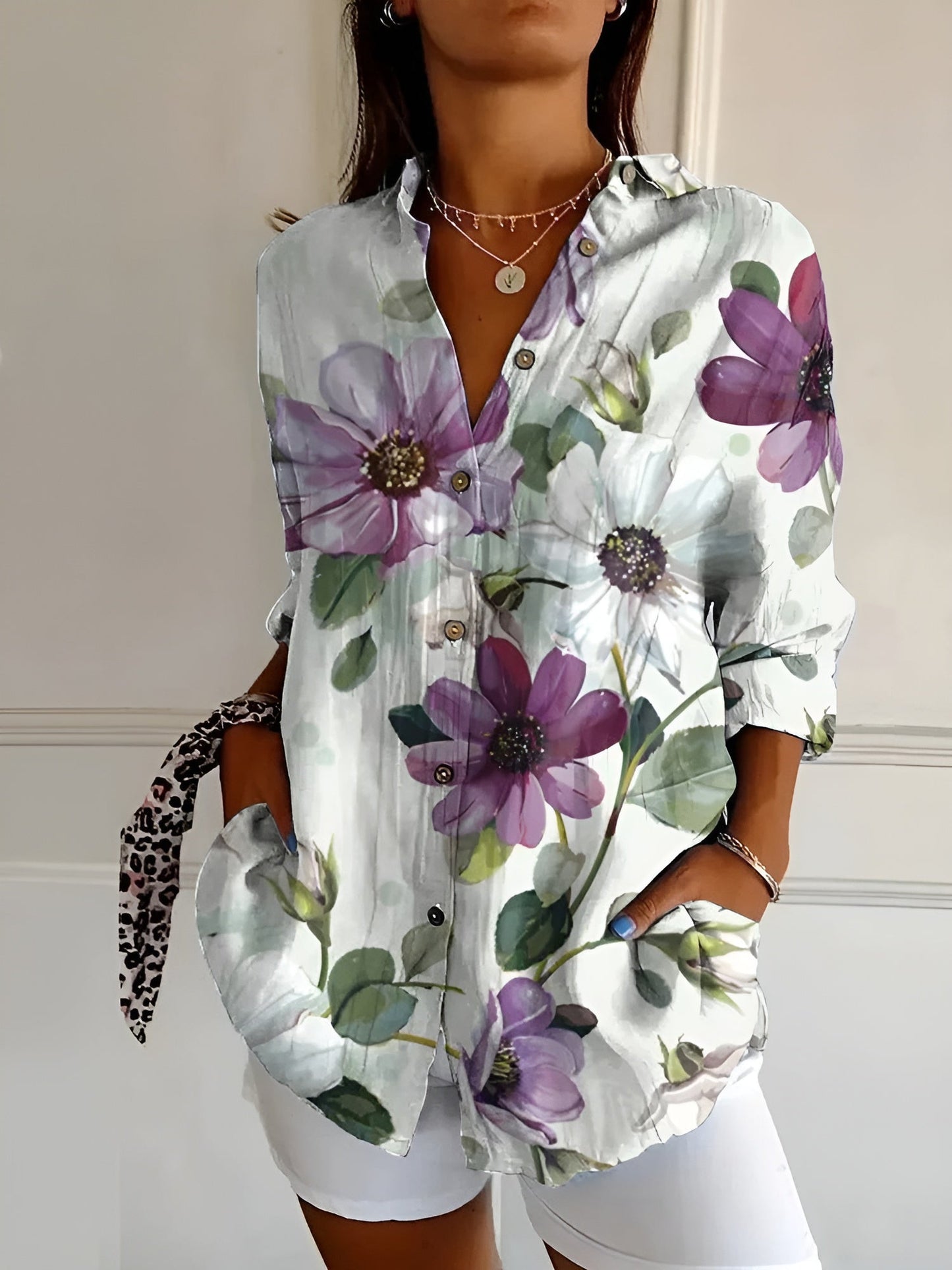 Leofel - Elegante camicia button-down a manica lunga da donna