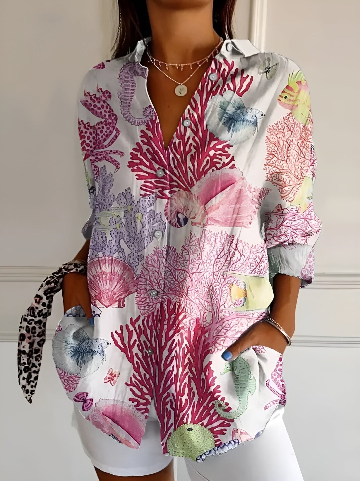 Leofel - Elegante camicia button-down a manica lunga da donna