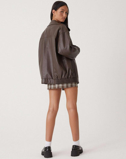 Ariane – Giacca in pelle da donna in stile oversize